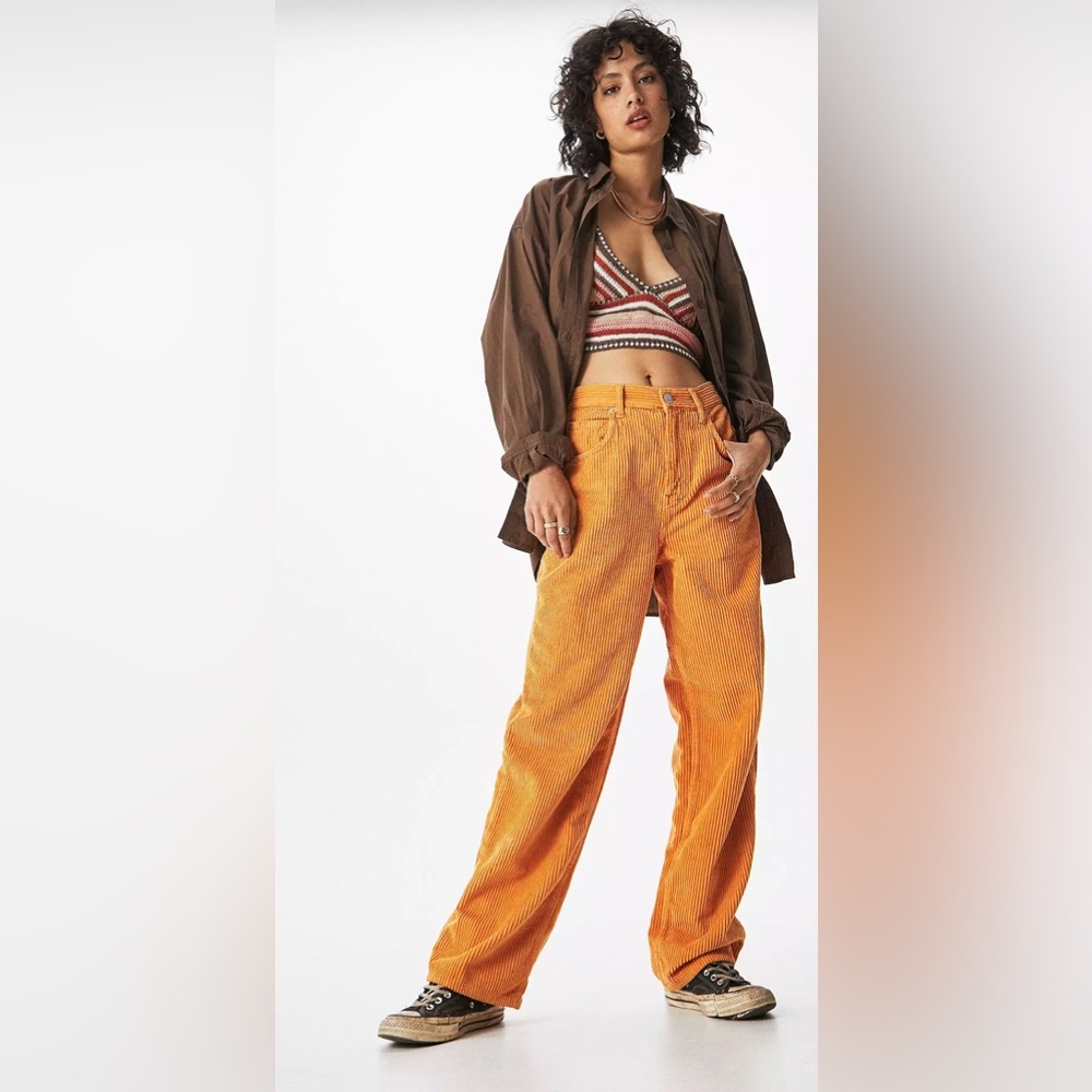 BDG Orange Rust Corduroy Boyfriend Jeans Modern Trousers